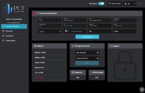 Интерфейс личного кабинета брокера Polar-online