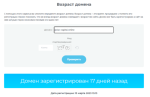 возраст веб сайта брокера Polar-capital